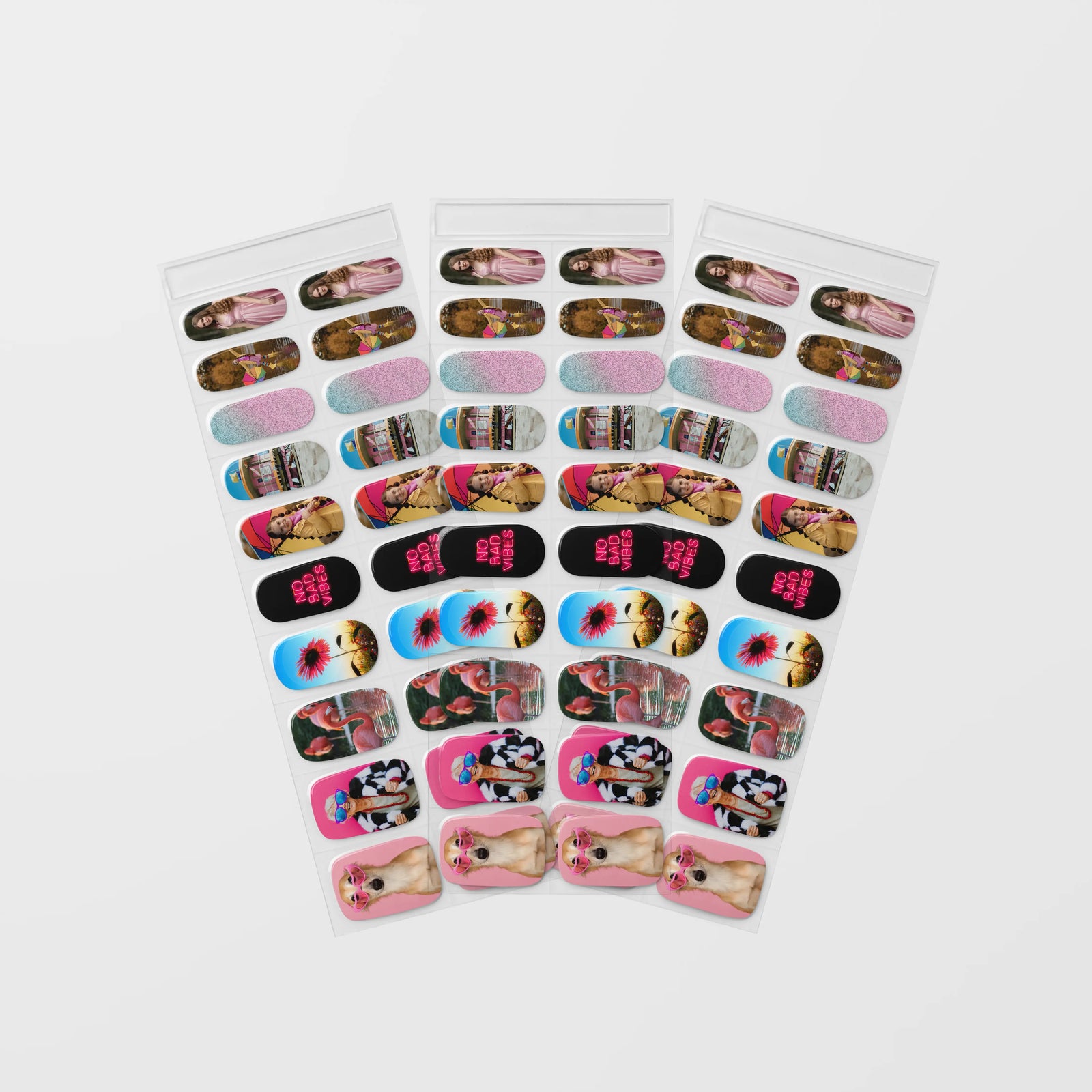 Custom Semi Cured Gel Nail Wraps - 32 Stickers (16 Designs × 2)